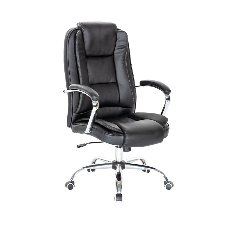 Y-2316 chaise de bureau exécutive en PU à base métallique robuste pivotante à 360 degrés