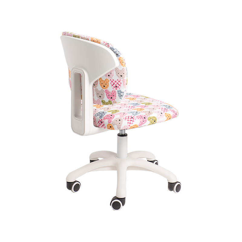 Chaise de bureau étudiant-3 chaise d'étudiant en tissu de dessin animé coloré rose pour l'étude