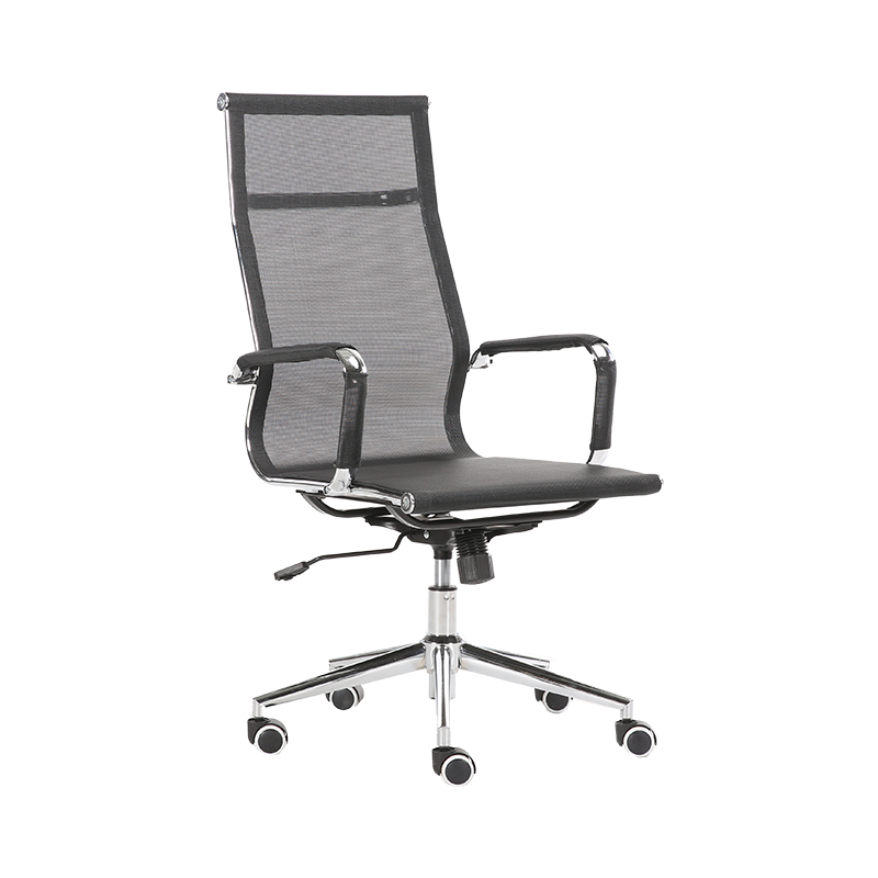 Y-572-H Chaise de bureau en maille avec cadre en acier chromé à dossier haut